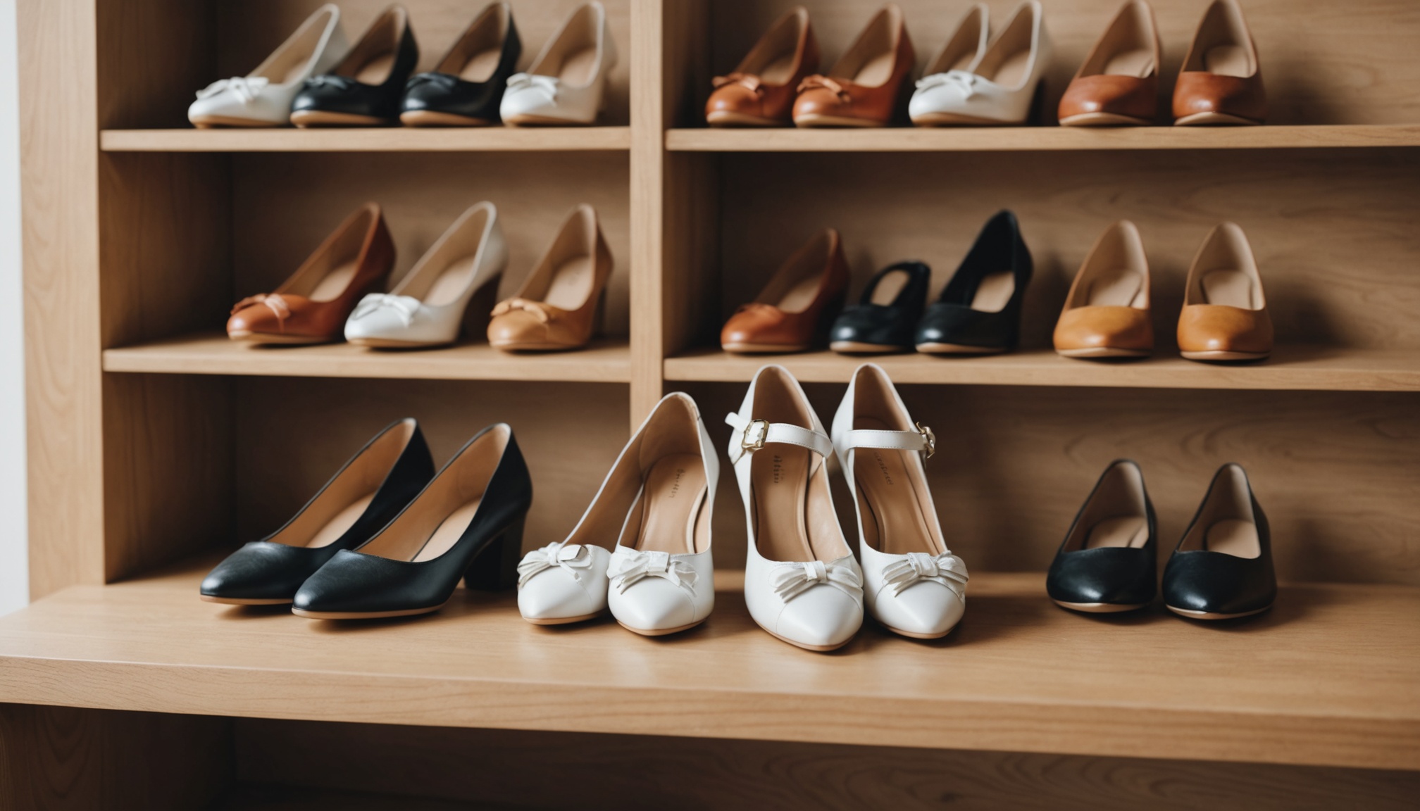 Paire de chaussures femme pas cher présentée sur une étagère de magasin
